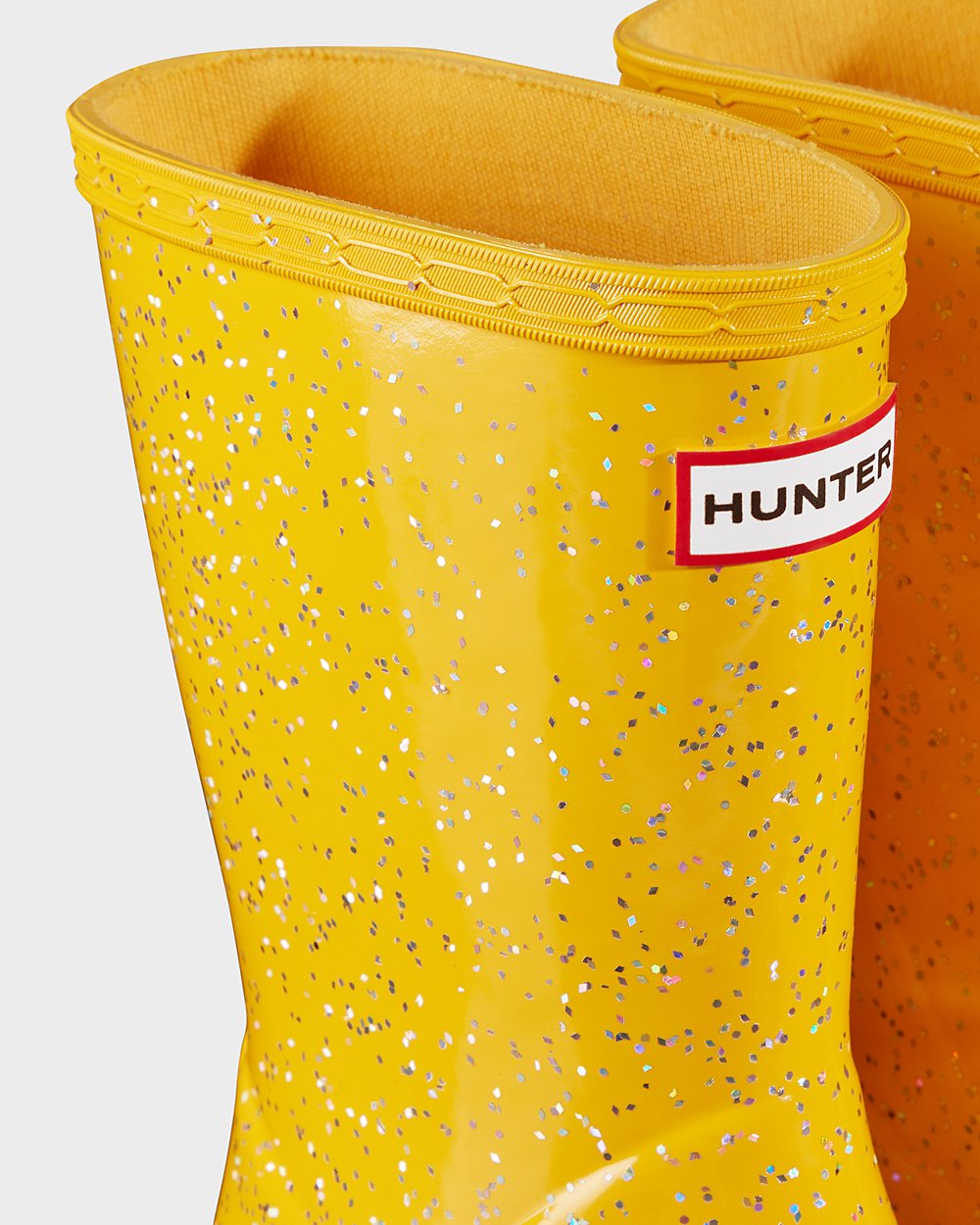 Hunter Original First Giant Glitter Rain Boots - Sale Clearance Kids Yellow - KTEZDH705